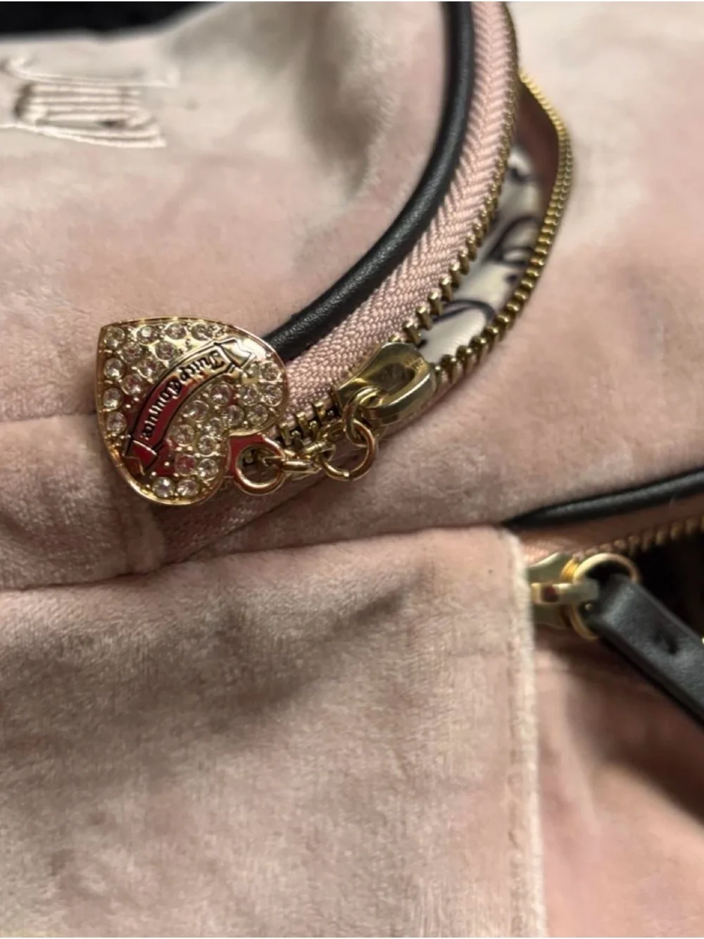 Juicy Couture Blush Pink Velvet Mini Backpack with Black Handle